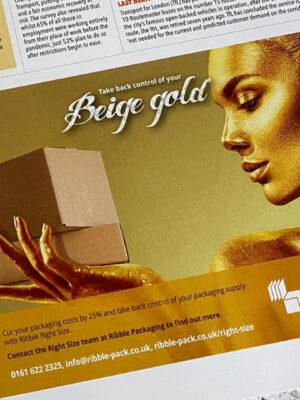 Advertising in broadsheets: Beige Gold